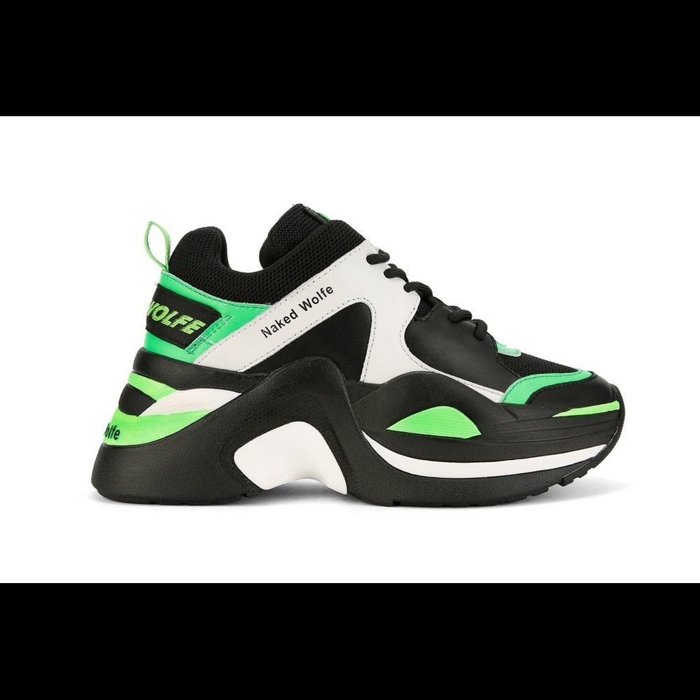 Naked Wolfe sneakers platform Neon Green Black
